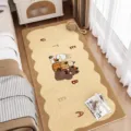 Cute cartoon bear plush bedroom rug soft fluffy bedside carpet warm living room floor mat - 40*60cm / Pumpkin Bear & Rabbit - Faux Cashmere