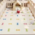 Minimalist PVC pet mat waterproof wear-resistant floor mat for living room playpen - 40x60cm / Happy Bones