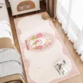Cute plush rabbit bedroom rug, soft faux cashmere bedside carpet for cozy home floors. - 40*60cm / Rabbit Garden - Faux Cashmere