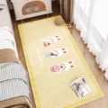 Soft fluffy bedroom rug with cute cartoon rabbit design, yellow floor mat for bedside. - 40*60cm / Cute Rabbit - Faux Cashmere
