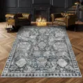 Tappeto stile orientale vintage per soggiorno, grande tappeto decorativo con motivi eleganti. - Motivo Blu Persiano (8.14GYG Retro-2) / 40x60cm