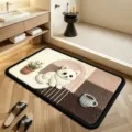 Detail view of the cute 3D tufted animal bathroom mat, absorbent and non-slip floor rug. - Cow Style 7