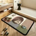 Cute hedgehog 3D bath mat detail view showing soft plush texture and non-slip backing. - Hedgehog Style 4 / 30*40cm