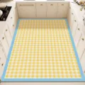Alfombra de cocina impermeable antiaceite escandinava simple a cuadros amarillos suelo - Estilo Cuadros Arándano (Yi Mo Jing)