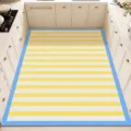Alfombra de cocina impermeable antideslizante con rayas amarillas para el suelo - Estilo Cuadros Lima (Yi Mo Jing)