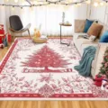 Weihnachten vintage roter baum muster dekorativer teppich wohnzimmer schlafzimmer matte - Vintage Rot-Weiß Druck Stil (8.14GYG圣诞-7) / Größe 40x60cm