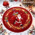 Weihnachtlicher runder Teppich Weihnachtsmann flauschig Wohnzimmer Schlafzimmer Deko - Weihnachtsteppich Stil 6