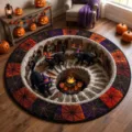 Halloween 3D visual round carpet soft non-slip rug for living room and bedroom decor. - 60x60cm (Imitation Cashmere) / Halloween Style 6