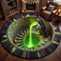 Halloween 3D visual illusion round carpet soft floor mat for living room bedroom decor - 60x60cm (Imitation Cashmere) / Halloween Style 10