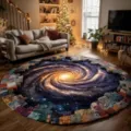 3D Galaxy Round Area Rug Cosmic Space Living Room Carpet Soft Floor Mat Home Decor - 60*60cm / Cosmic Starry Sky 3D Visual Style (8.15GYG-24)