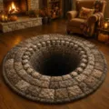 Halloween 3D optical illusion skull round rug soft floor mat living room bedroom decor. - 60*60cm (Imitation Cashmere) / Abyss Skeleton Style (8.15GYG万圣节视觉-29)