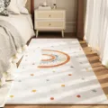 Fluffy rainbow bedroom bedside rug anti-slip soft warm floor mat for home decor cozy aesthetic - 60*120cm / Polka Dot Rainbow