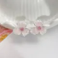 Rosa Kristall Blüten Ohrstecker, elegantes Farbverlauf Design, Luxus Damen Modeschmuck. - Rosa