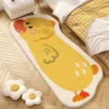 Tapis de chambre mignon en peluche canard jaune tapis de chevet doux antidérapant décoration - Caneton Mignon