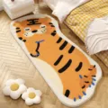 Joli tapis de chevet moelleux en forme de tigre pour chambre, descente de lit douce et confortable. - Grand Tigre qui Dort