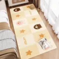 Cute cartoon imitation cashmere bedside rug soft warm bedroom floor mat living room rug - 40*60cm / Star Rabbit Pink - Faux Cashmere