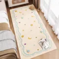 Cute imitation cashmere bedroom rug with space pattern, soft bedside carpet for home use. - 40*60cm / Dreamy Star River - Faux Cashmere