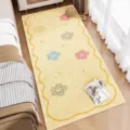 Cute plush bedroom bedside rug fluffy soft cartoon flower floor mat washable living room - 40*60cm / Floral Rabbit