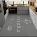 Grey kitchen floor mat, modern diatomite absorbent anti-slip mat for home floor decoration. - 40*60cm / My Kitchen My Rule