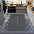 Modern minimalist kitchen floor mat, absorbent, anti-slip, easy to clean, grey design. - 40*60cm / Minimalism-Blue