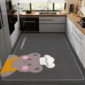 Modern minimalist diatomaceous earth kitchen floor mat, absorbent, anti-slip gray bear. - 40*60cm / Chef Bear