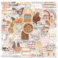 Ästhetische Boho Vinyl Aufkleber Pack, wasserdichte niedliche inspirierende Zitate für Laptop. - 50 Stück/Packung