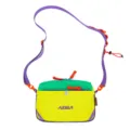Colorful waterproof nylon crossbody bag for women, yellow green purple color block, shoulder bag. - Swan Yellow