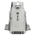 Large capacity outdoor hiking backpack in light grey, durable mountaineering rucksack for travel. - 40L / Gray