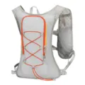 Lightweight hydration running vest backpack for marathon, breathable mesh marathon sports bag. - Gray