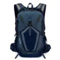 Sac à dos de randonnée bleu léger avec capacité 28L, tissu quadrillé résistant pour voyage. - Bleu