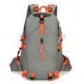 Waterproof 40L outdoor hiking backpack with orange straps and multiple compartments for travel. - 40L / Dark Gray