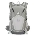 Lightweight 28L gray hiking backpack for men, outdoor travel daypack with breathable mesh and straps. - Gray