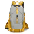 Grey and yellow 40L outdoor hiking backpack with multiple compartments and adjustable straps. - 40L / Grey and Yellow