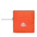 Foldable waterproof outdoor backpack in orange grid, lightweight compact storage bag variant. - Orange