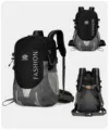 Black large capacity hiking backpack for men and women, durable travel daypack. - Black