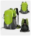 Green outdoor hiking backpack, multi-angle view showing large capacity, breathable back and straps. - Green