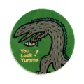 Tapis rond mignon de dinosaure de dessin animé, tapis de sol imitation cachemire doux. - 50*50 cm (faux cachemire) / Tyrannosaure (Vert)
