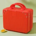 Red 14 inch mini cosmetic suitcase portable hardshell travel makeup storage box variant - Red