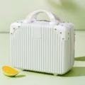 Mini 14-inch cosmetic case portable travel suitcase cute storage box for daily use and gifts - White