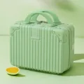 Mini 14-inch green cosmetic case lightweight travel suitcase portable makeup storage luggage box - Apple Green