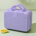 Light purple mini makeup case 14 inch portable cosmetic travel storage box with dual handles - Goddess Purple