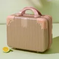 Mini 14-inch cosmetic suitcase portable travel luggage makeup storage box for women. - Rose Gold