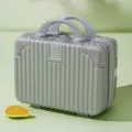 Mini cosmetic travel suitcase in grey, 14 inch portable hard shell mini luggage boxes. - Silver Gray