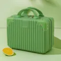 Green 14 inch mini cosmetic suitcase lightweight portable travel vanity case makeup bag. - Fruit Green