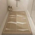 Tappeto da bagno stile crema antiscivolo cavo anti-sporco tappetino doccia uso domestico - 40x70cm (Silk Loop) / Gradini Geometrici