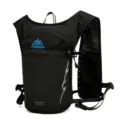 Black nylon running hydration vest backpack for outdoor sports cycling and hiking - Black Blue