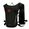 Black outdoor running hydration vest backpack with breathable mesh and 5L capacity. - Black Red
