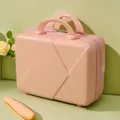 Μικρή μίνι βαλίτσα καλλυντικών ταξιδίου φορητή 14 ιντσών ροζ θήκη μακιγιάζ για γυναίκες - Ροζ