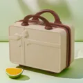 Mini βαλιτσάκι καλλυντικών 14 ιντσών θήκη αποθήκευσης μακιγιάζ μπεζ με όμορφο φιόγκο. - 14" / Ζαχαρί