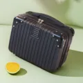 Μίνι σκληρή βαλίτσα 14 ιντσών μαύρη θήκη καλλυντικών ταξιδιού με γωνίες αλουμινίου - Μαύρο